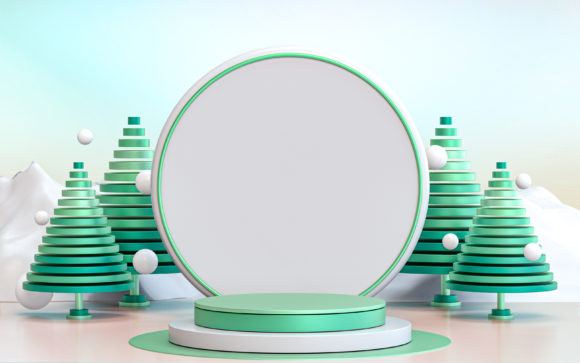 3D Winter Podium Display for Holidays
