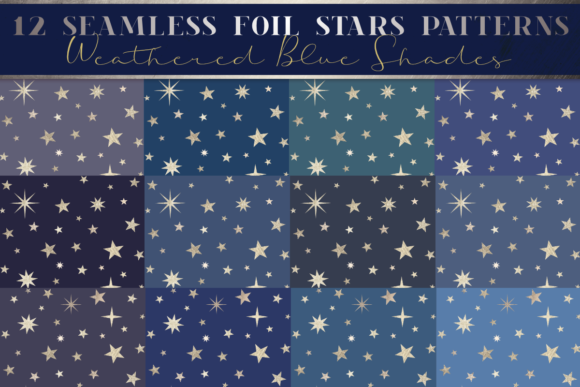 Cute Foil Seamless Blue Starry Pattern for Patterns