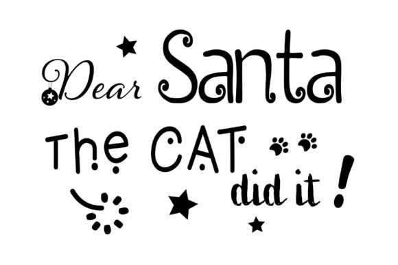 Dear Santa the Cat Did It: Festive Print Templates