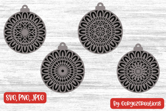 Layered Christmas Baubles SVG Cut Files for Winter Amp