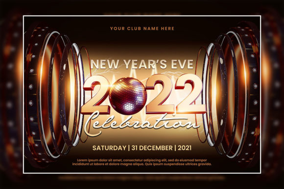 New Year Eve Invitation Template: Premium Print Templates