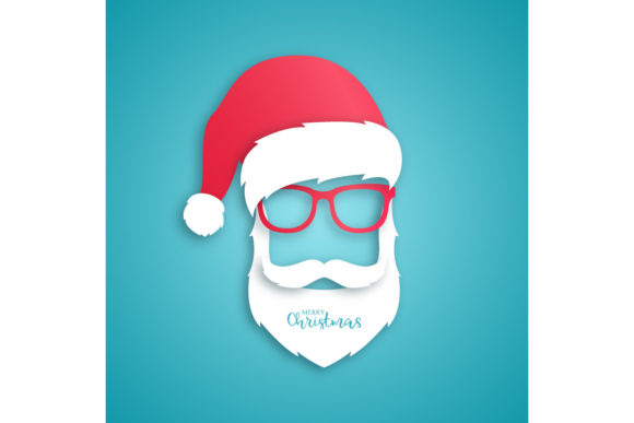 Santa Claus with Red Hat Icons for Festive Blog Graphics