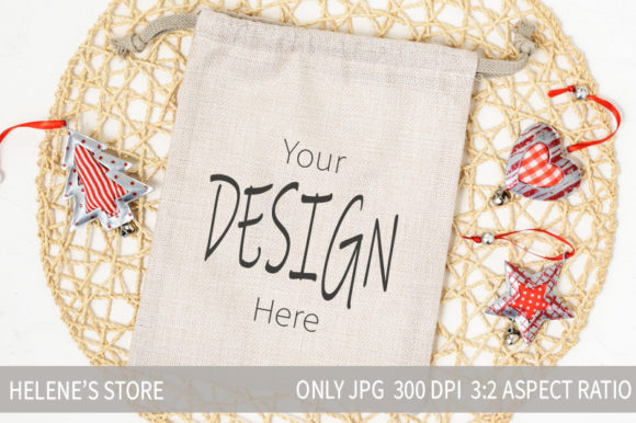 Santa Sack Mockup: Blank Gift Bag by Bags Amp