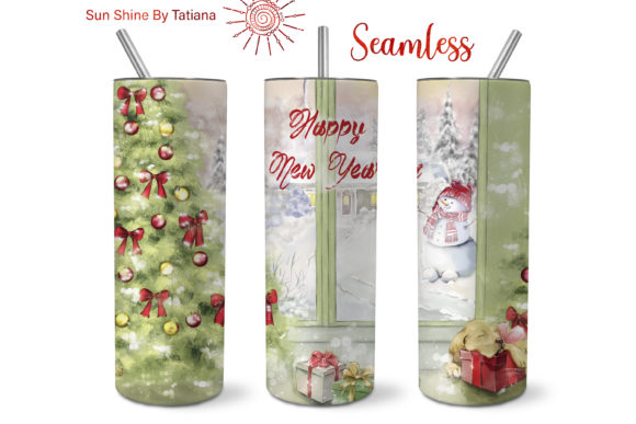 Winter Holiday Tumbler Print Templates