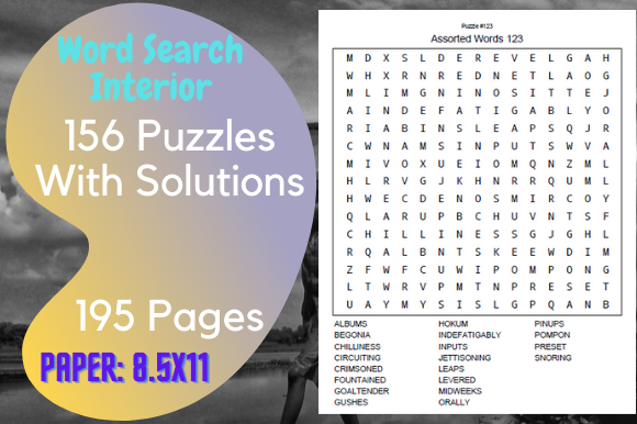 Word Search Puzzles Activity Book for Kdp Interiors Branding