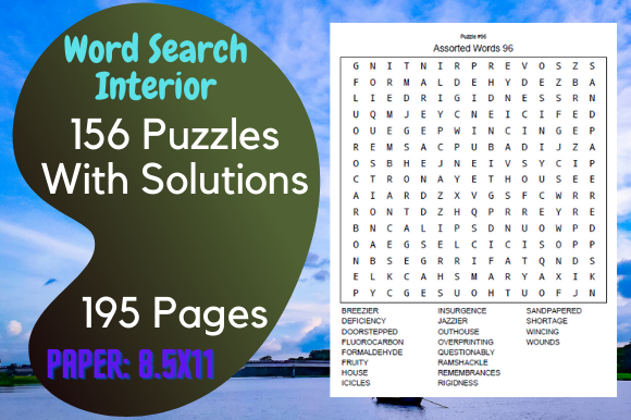 Word Search Puzzles Interior for Kdp Interiors & Crafts