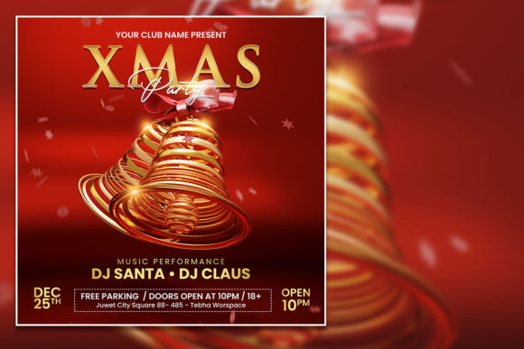 Xmas Party Social Media Post Template for Websites